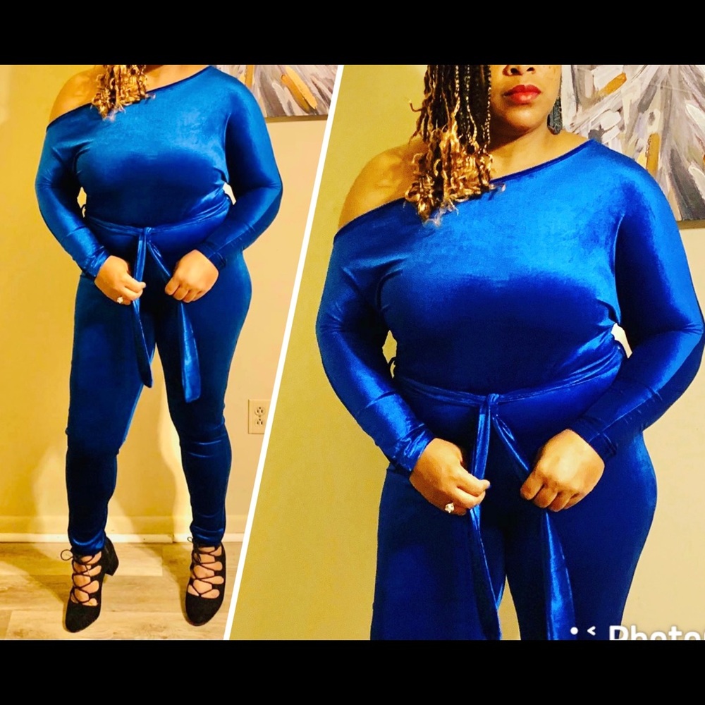 Velvet Belted Jumpsuit